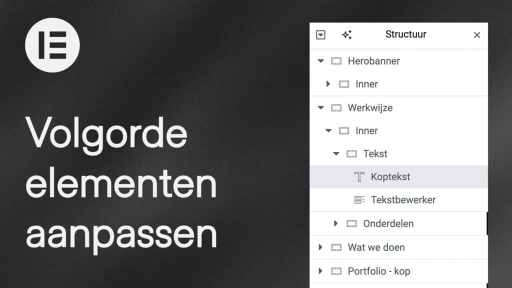 Volgorde elementen aanpassen